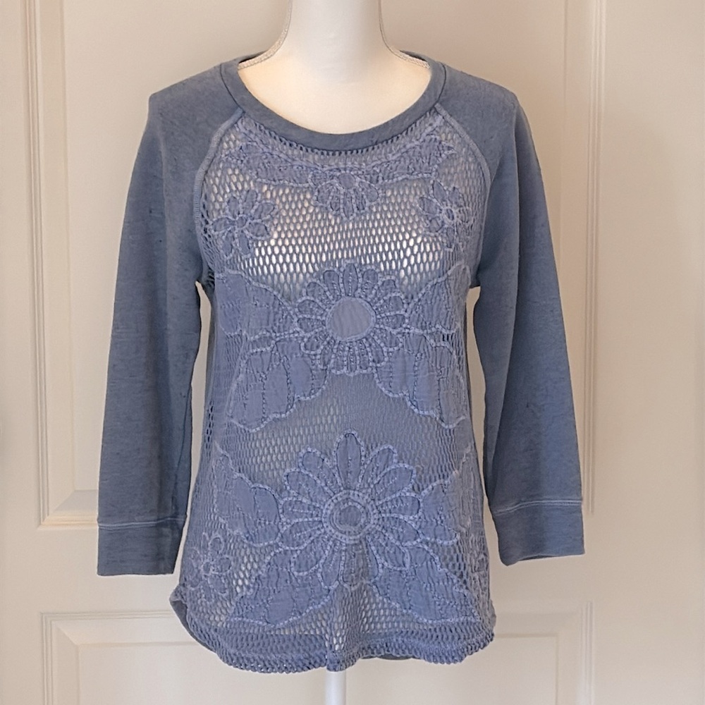 Lucky Brand Lucky Lotus Floral French Terry Top - Picture 4 of 15